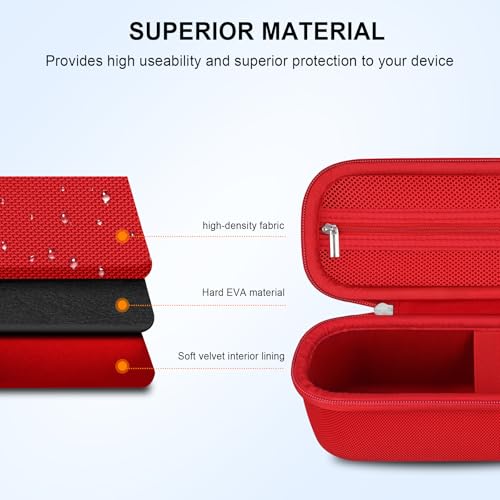 Elonbo Carrying Case ​for Beats Pill - Portable Bluetooth Speaker, Beats Pill Waterproof Bluetooth Speaker Hard Travel Bag Storage Cover Holder, Mesh Pocket Fits Charger, Red - Image 5