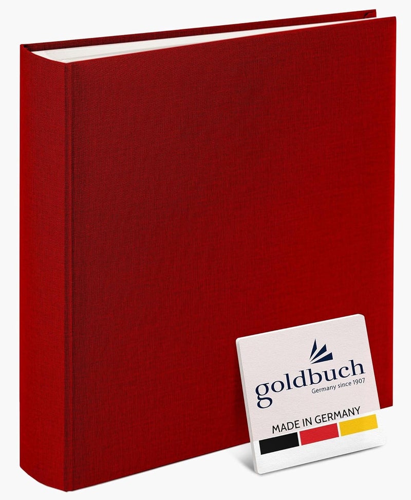 Goldbuch 31707 Summertime Photo Album, 30 x 31 cm, Photo Book with 100 White Pages & Glassine Dividers, Linen Photo Album, Memory Album, Red - Image 1