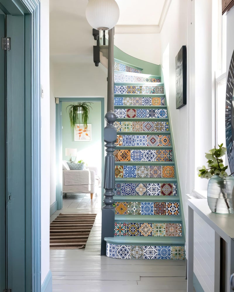 FLFK Peel and Stick Tile Stickers - 13 Waterproof Decals, Each with 6 Patterns, Each 7.08" W x 39.3" L, Perfect for Kitchen, Bathroom, Stairs, and Cupboards - Image 3