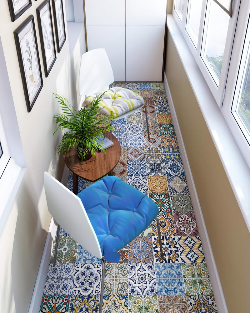 FLFK Peel and Stick Tile Stickers - 13 Waterproof Decals, Each with 6 Patterns, Each 7.08" W x 39.3" L, Perfect for Kitchen, Bathroom, Stairs, and Cupboards - Image 4