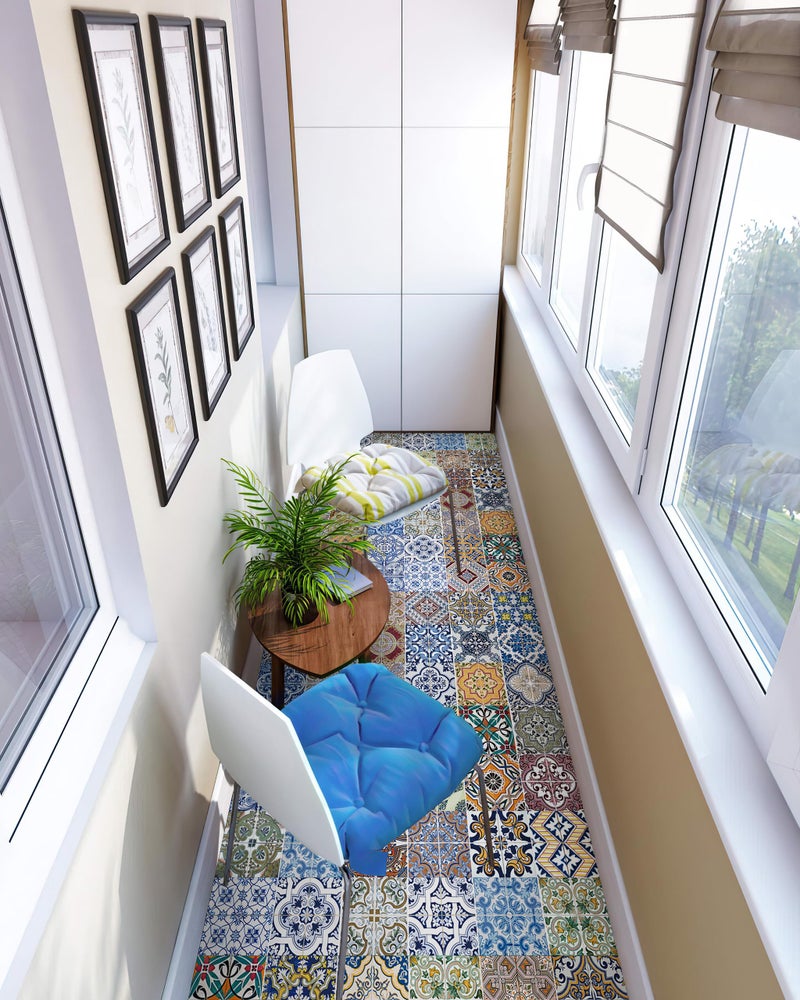 FLFK Peel and Stick Tile Stickers - 13 Waterproof Decals, Each with 6 Patterns, Each 7.08" W x 39.3" L, Perfect for Kitchen, Bathroom, Stairs, and Cupboards - Image 5