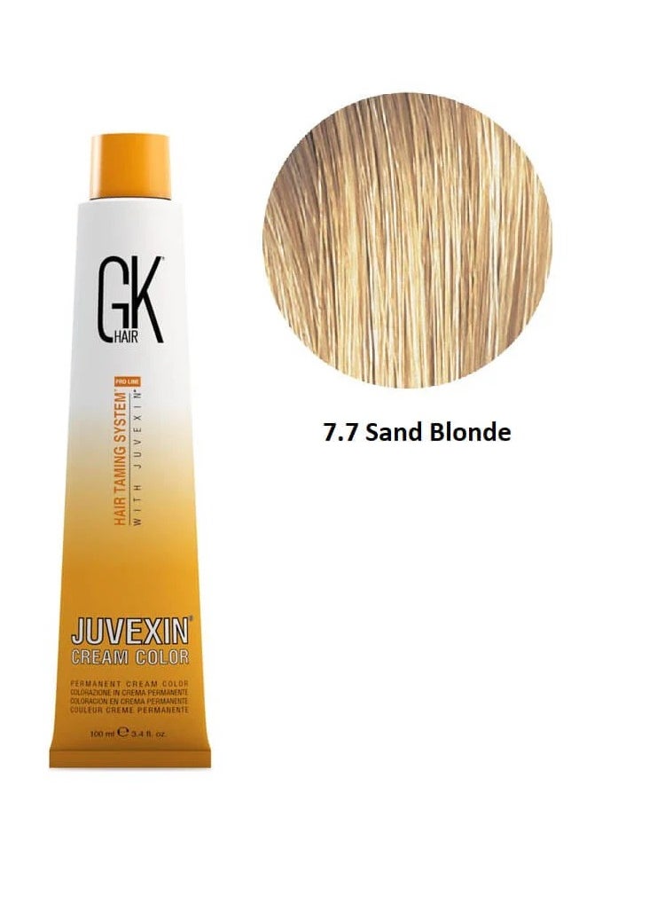 GK Hair - GK Hair Color 7.7 Sand Blonde 100ml - Image 1