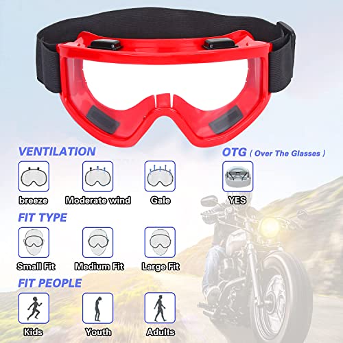 Strauss Offroad Motorcycle/Bike Goggle, (Red) - Image 4