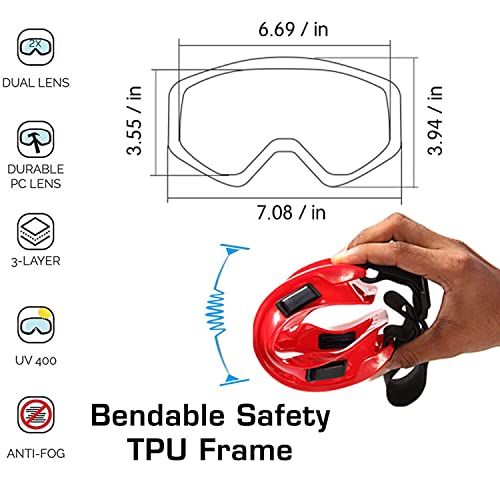 Strauss Offroad Motorcycle/Bike Goggle, (Red) - Image 3