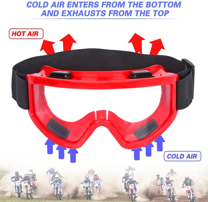 Strauss Offroad Motorcycle/Bike Goggle, (Red) - Image 5