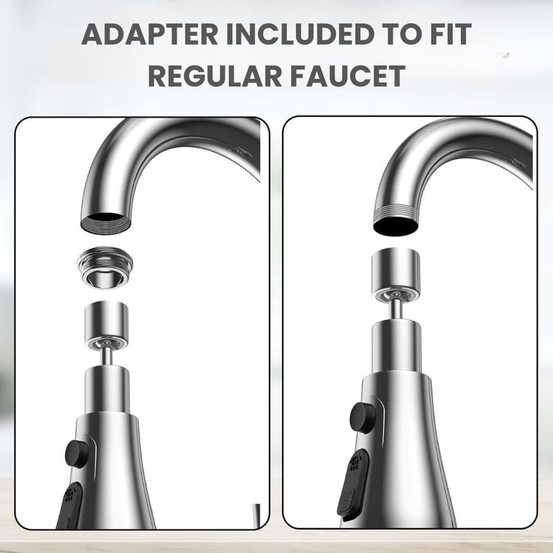 GALLY Kitchen Tap Extender 360 Rotating Sink Faucet Sprayer 3Mode Water Flow Universal Fit for Kitchen Bathroom Washbasin WaterSaving LeakProof Flexible Tap Attachment - Image 2