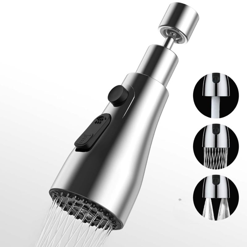 GALLY Kitchen Tap Extender 360 Rotating Sink Faucet Sprayer 3Mode Water Flow Universal Fit for Kitchen Bathroom Washbasin WaterSaving LeakProof Flexible Tap Attachment - Image 1