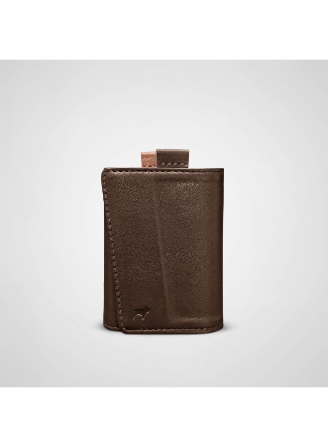 The Frenchie Co. Speed Wallet Mini | RFID Blocking, Ultra-Compact Minimalist Wallet Holds Up to 12 Cards & Cash, Italian Full-Grain Leather, Magnetic Closure, Quick-Access Card Holder with Pull Tab, Handcrafted Gift for Men & Women (Mocha-Tan) - Image 2