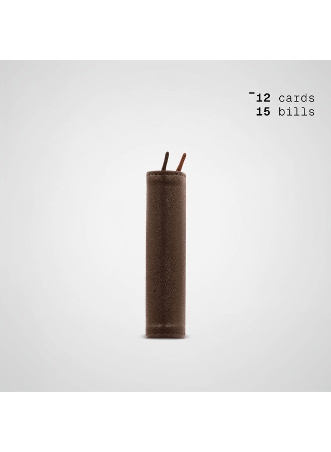 The Frenchie Co. Speed Wallet Mini | RFID Blocking, Ultra-Compact Minimalist Wallet Holds Up to 12 Cards & Cash, Italian Full-Grain Leather, Magnetic Closure, Quick-Access Card Holder with Pull Tab, Handcrafted Gift for Men & Women (Mocha-Tan) - Image 3