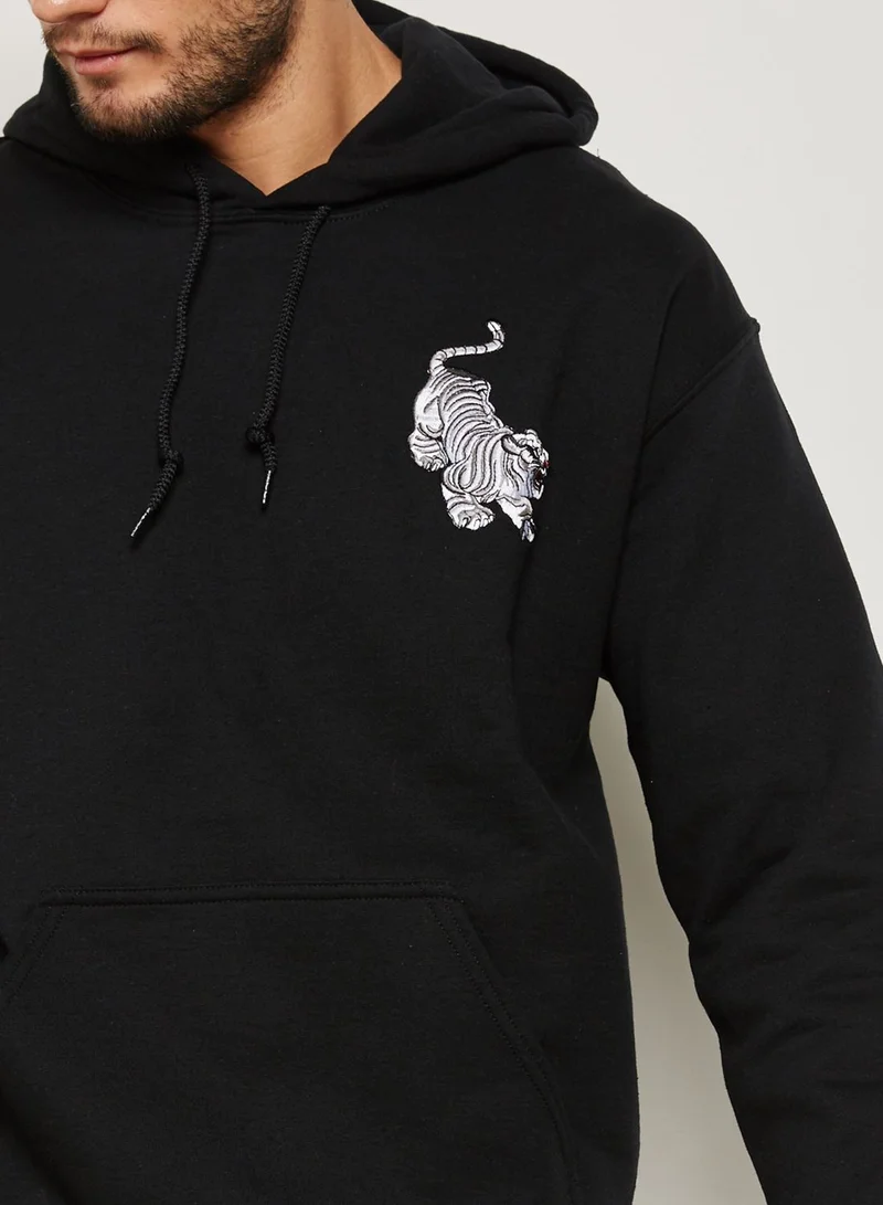 TOPMAN Tiger Badged Hoodie