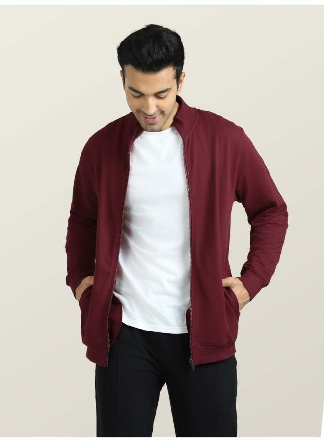 XYXX Men's Cruze French Terry Cotton Regular Fit Zip-Up Jacket with Full Zipper Closure and Side Pockets - Image 1