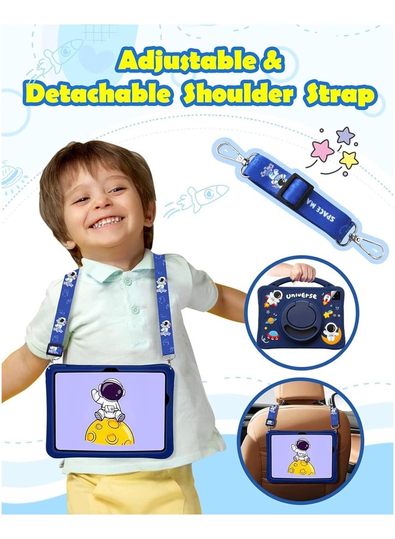 general Child-Safe Case Compatible with Xiaomi Mi Pad 7/7 Pro 11.2-inch 2024 Cute Astronautobot Kids' Tablet Case Shockproof and Lightweight Features Shoulder Strap Handle and Stand - Image 2