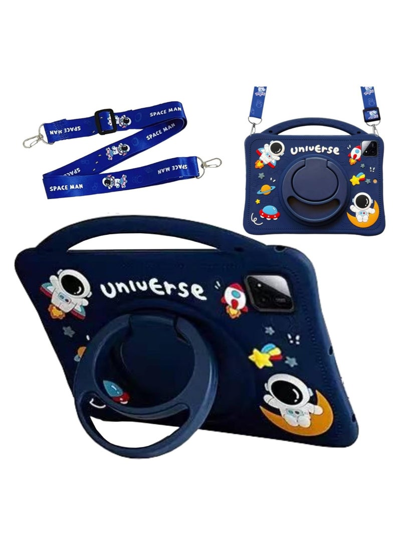 general Child-Safe Case Compatible with Xiaomi Mi Pad 7/7 Pro 11.2-inch 2024 Cute Astronautobot Kids' Tablet Case Shockproof and Lightweight Features Shoulder Strap Handle and Stand - Image 1