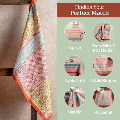 Maison d' Hermine Kitchen Towels Set of 3 100% Cotton 27.50" x 20" Reusable Cloth Tea Dish Towels Absorbent with Hanging Loop for Kitchen, Home, Dining, Cocktail Parties Spring/Summer (Provence) - Image 5