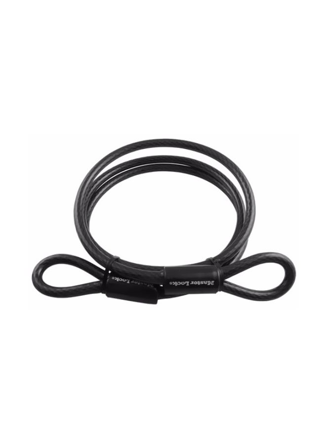 Braided Steel Padlock With Cable Black 1.8x0.01meter