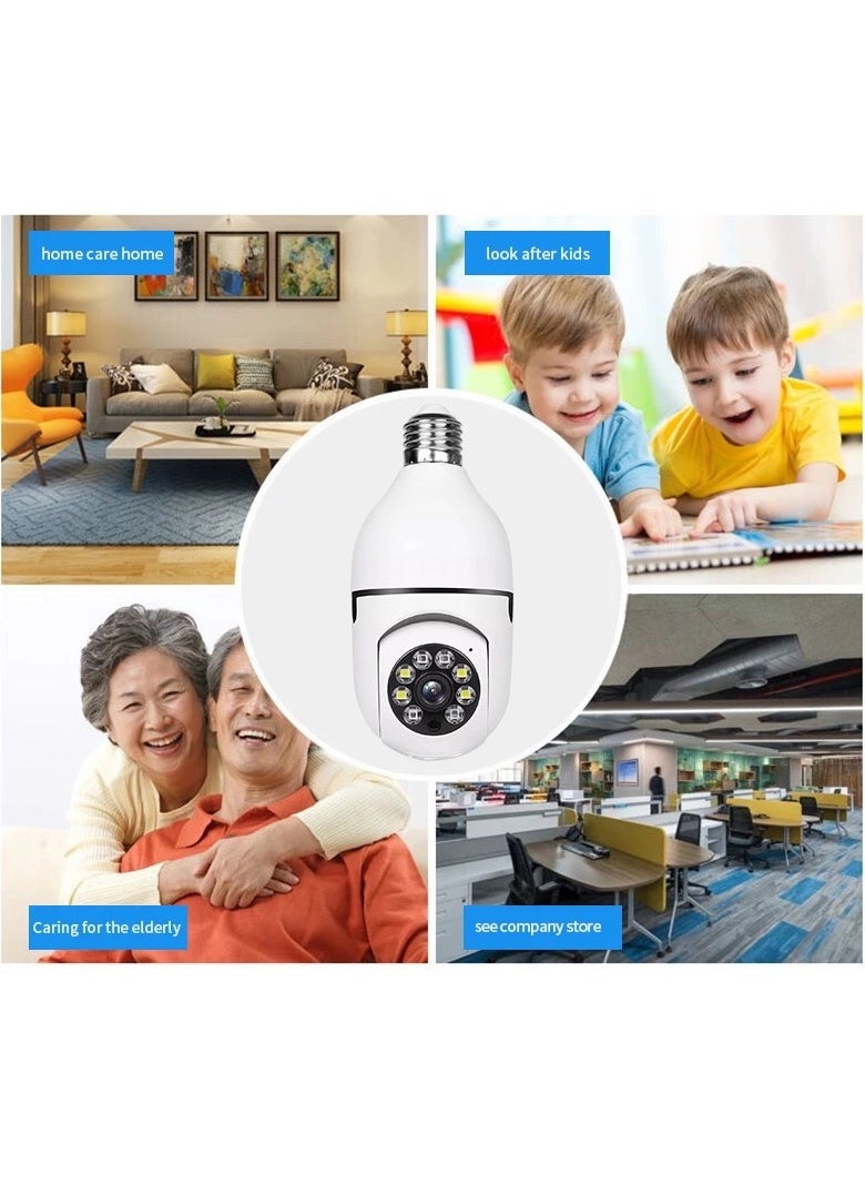 Generic - Light Bulb Camera Home Security and Monitoring Wireless Smart Wi-Fi Via Smartphone App Motion Detector Alarm Night Vision 360 Degree with Light and Two-Way Sound Outdoor and Indoor Installation - Image 1