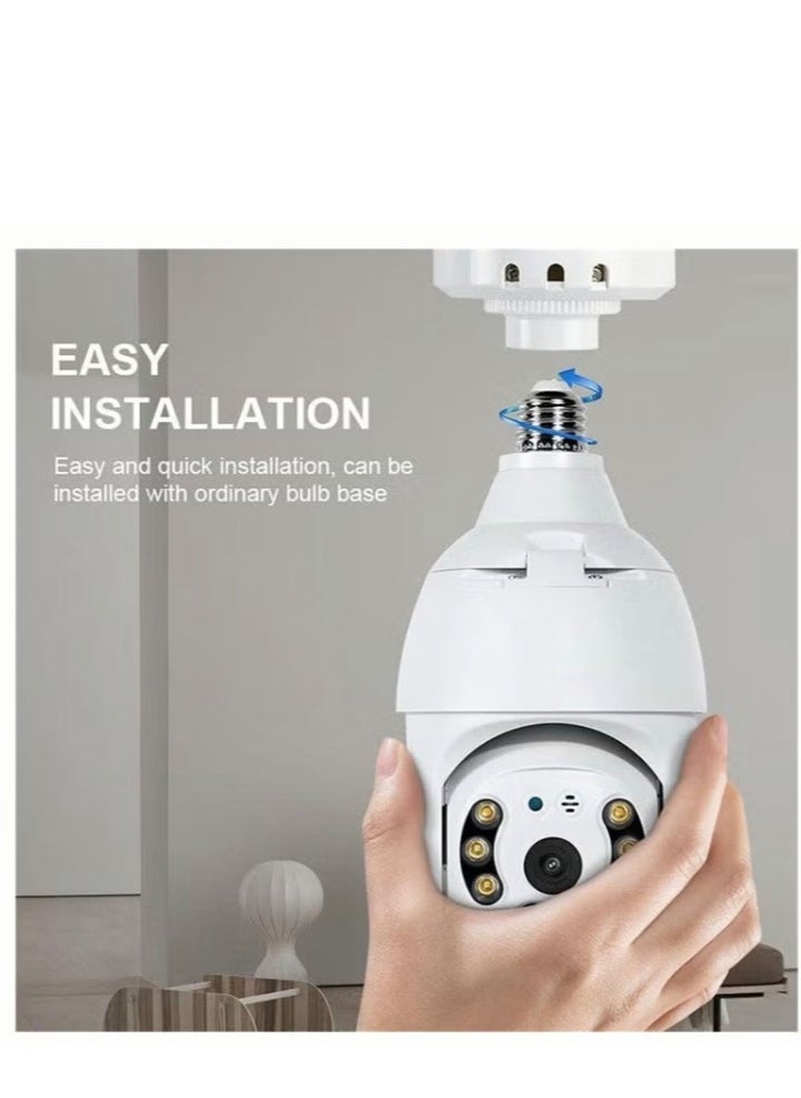 Generic - Light Bulb Camera Home Security and Monitoring Wireless Smart Wi-Fi Via Smartphone App Motion Detector Alarm Night Vision 360 Degree with Light and Two-Way Sound Outdoor and Indoor Installation - Image 1