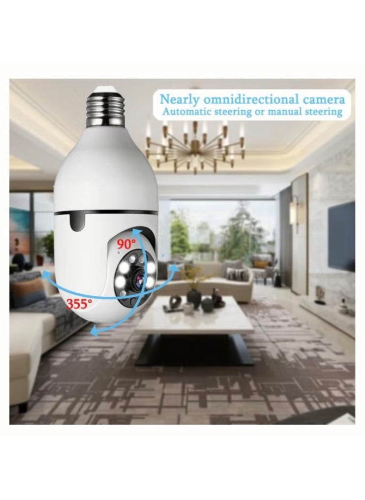 Generic - Light Bulb Camera Home Security and Monitoring Wireless Smart Wi-Fi Via Smartphone App Motion Detector Alarm Night Vision 360 Degree with Light and Two-Way Sound Outdoor and Indoor Installation - Image 1