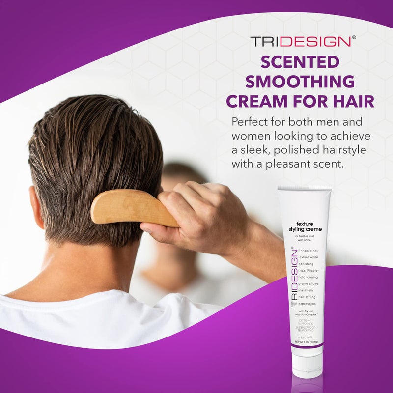 TRIDESIGN Texture Styling Creme with Topical Nutrition Complex - Hair Styling Products for Men and Women, Scented Smoothing Cream for Hair, Anti Frizz hair Products 6oz/199g Tube - Image 4
