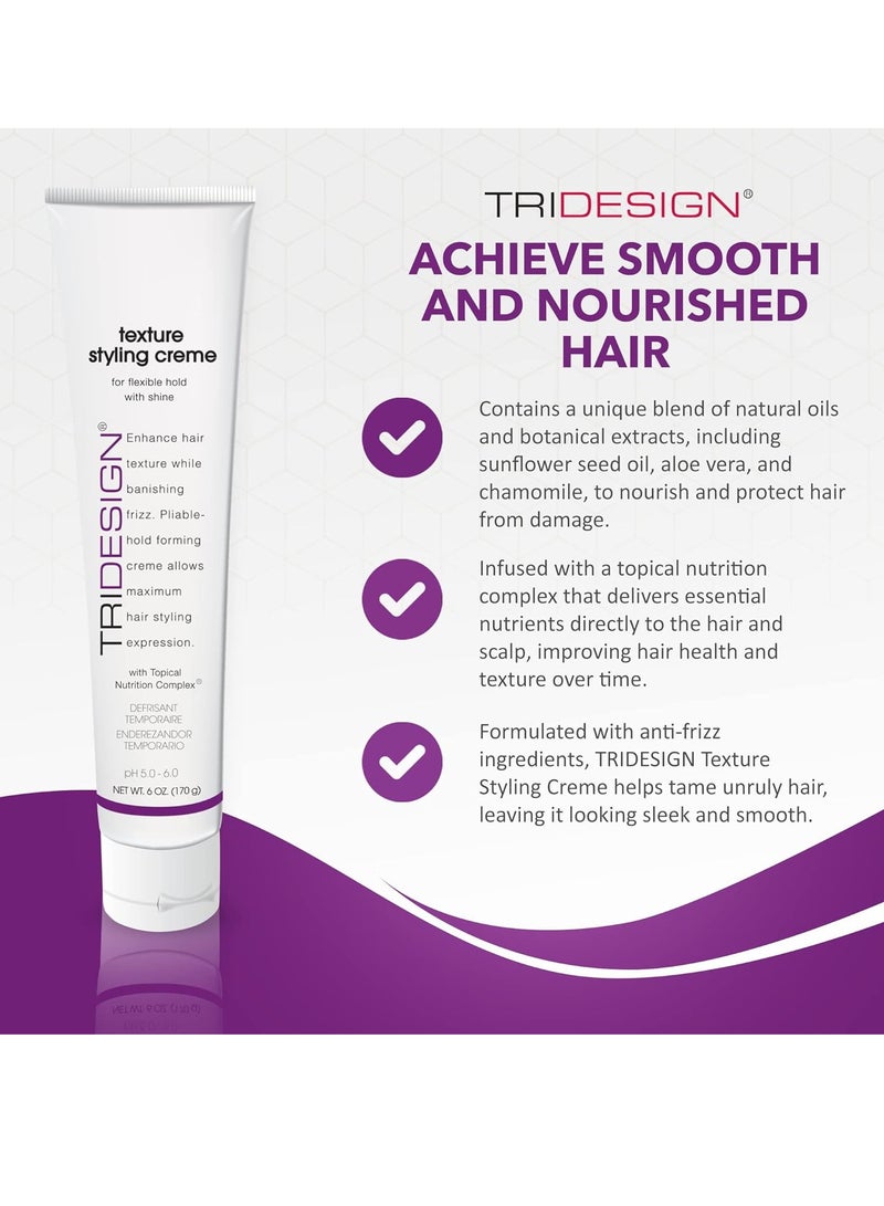TRIDESIGN TRIDESIGN Texture Styling Creme with Topical Nutrition Complex - Hair Styling Products for Men and Women, Scented Smoothing Cream for Hair, Anti Frizz hair Products 6oz/199g Tube  - Image 3