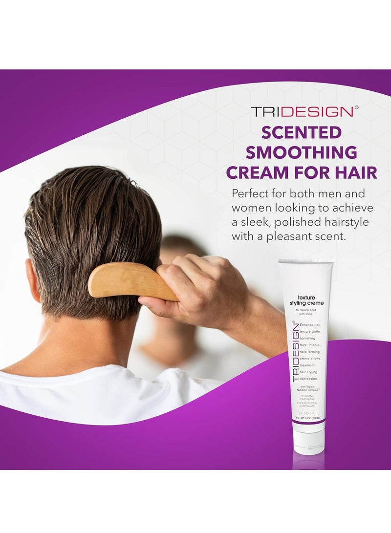 TRIDESIGN TRIDESIGN Texture Styling Creme with Topical Nutrition Complex - Hair Styling Products for Men and Women, Scented Smoothing Cream for Hair, Anti Frizz hair Products 6oz/199g Tube  - Image 2