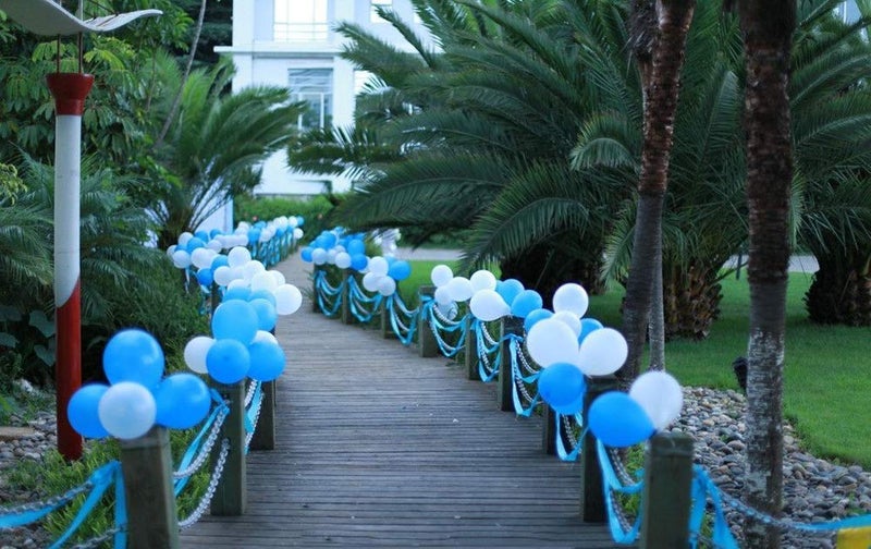 FLIPZON Balloon Pack of 100 Pieces (Blue & White) - Image 3