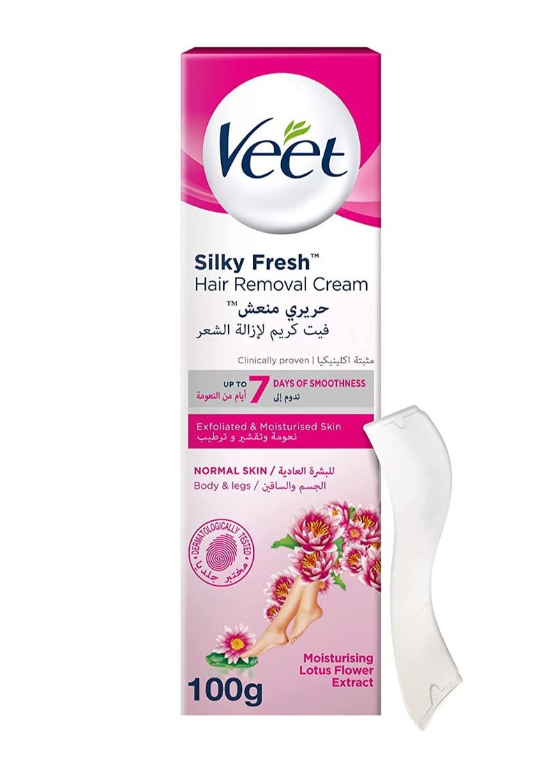 حريري فريش كريم إزالة الشعر البشرة العادية ترطيب زهرة اللوتس استخراج 100 غرام