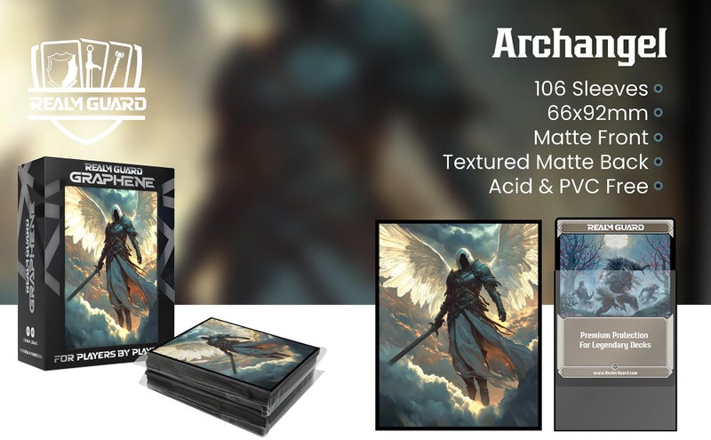 Realm Guard Graphene -100ct Textured Matte TCG/MTG Art Sleeves (Archangel) - Image 4