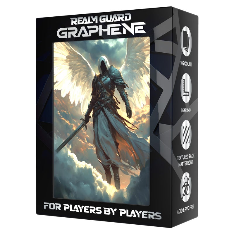 Realm Guard Graphene -100ct Textured Matte TCG/MTG Art Sleeves (Archangel) - Image 1