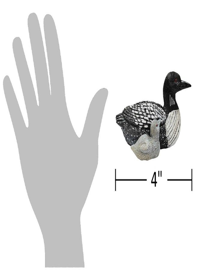 The Bridge Collection 4" Swimming Loon with Baby Figurine - Loon Decorations - Loon Family Figurine - Black and White Home Decor - Image 2
