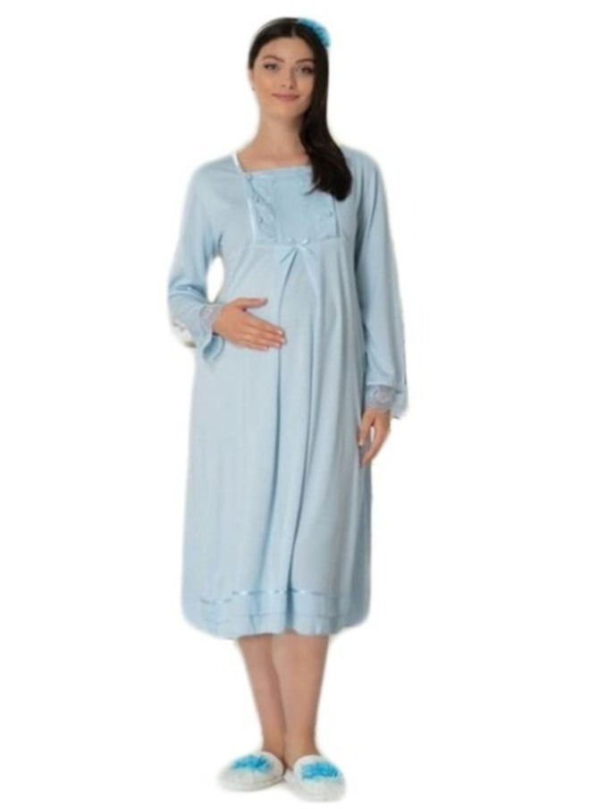 Generic - Maternity Nightgown Nursing Dressing Gown with Robe - Image 1