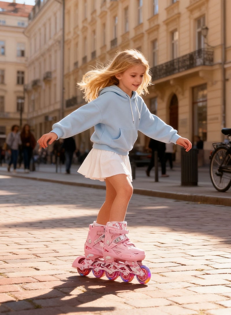 sway مجموعة أحذية التزلج على العجلات للأطفال، زلاجات قابلة للتعديل مع عجلات مضيئة بالكامل للمتعة في الهواء الطلق 3 مقاسات، للمبتدئين من الفتيات والفتيان - Image 4
