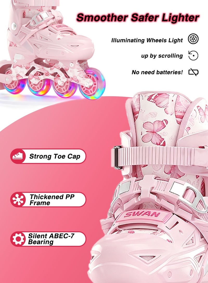 sway مجموعة أحذية التزلج على العجلات للأطفال، زلاجات قابلة للتعديل مع عجلات مضيئة بالكامل للمتعة في الهواء الطلق 3 مقاسات، للمبتدئين من الفتيات والفتيان - Image 5