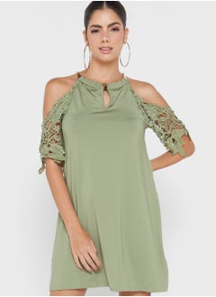 Cold Shoulder Solid Dress