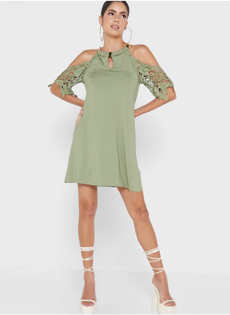 Ginger - Cold Shoulder Solid Dress - Image 1