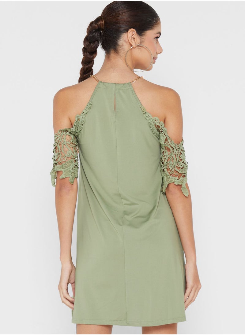 Ginger - Cold Shoulder Solid Dress - Image 1