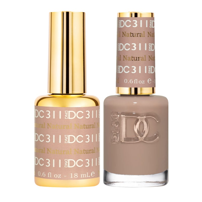 DAISY DND DND DC Gel Polish Set, Deep Nude Collection, UV/LED Gel Polish and Air Dry Nail Lacquer, Matching Chip-Free Polish Duo, 311 Natural, 0.5 Fl Oz - Image 1