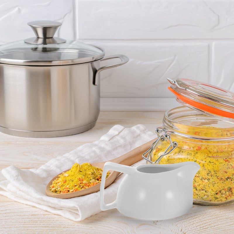 1pc Ceramic Sauce Pot Seasoning Pot Western-style Sauce Container (White) - Image 3
