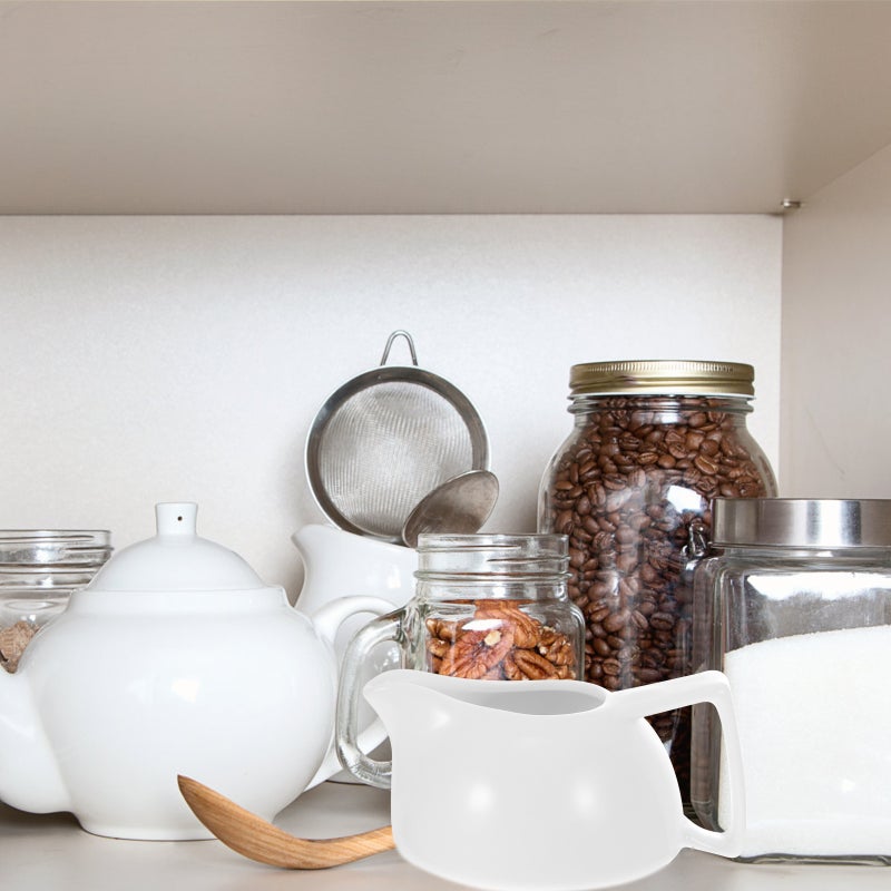 1pc Ceramic Sauce Pot Seasoning Pot Western-style Sauce Container (White) - Image 1