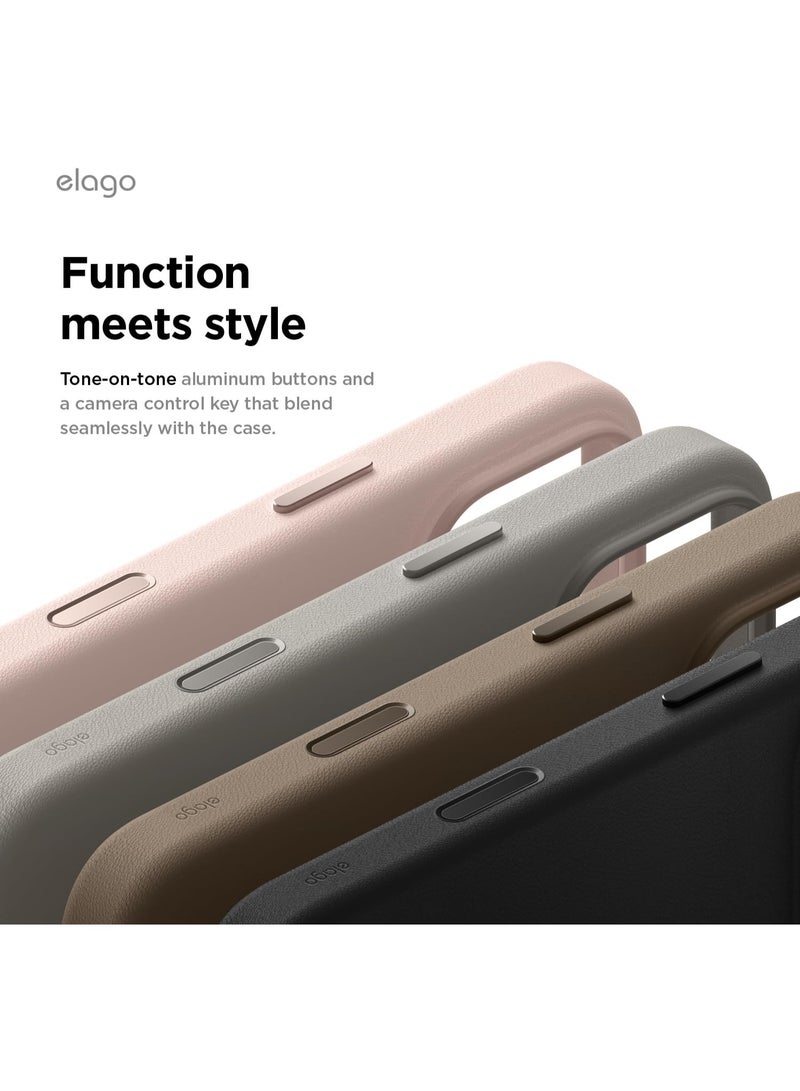 Elago Magnetic Leather case for iPhone 18 Pro / iPhone 17 Pro  (2025) [Camera Control Button Cover] Vegan Leather, Shockproof, Water-Resistant [Magsafe Compatible] - Black - Image 5