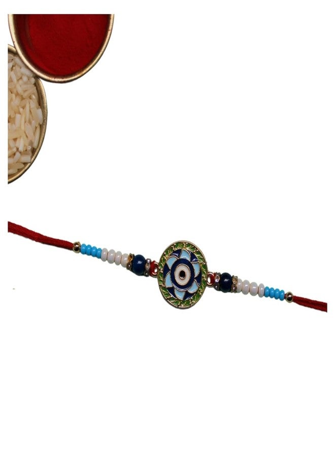 BANDHAN Pastel Colored Evil Eye Rakhi for brother and sister | designer rakhi online - Image 1