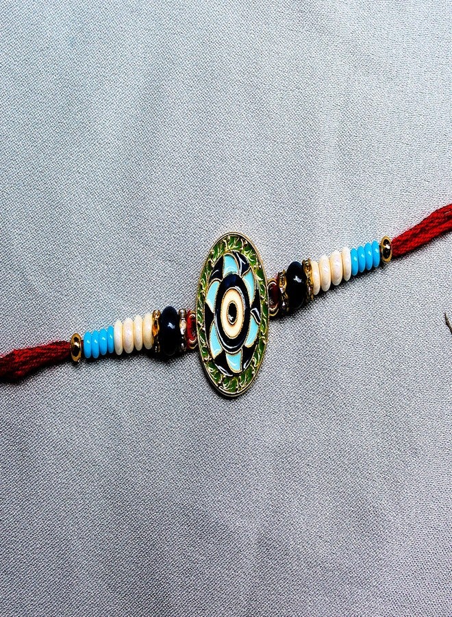BANDHAN Pastel Colored Evil Eye Rakhi for brother and sister | designer rakhi online - Image 5