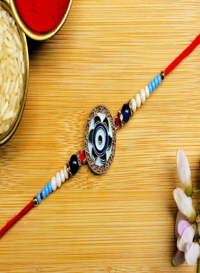 BANDHAN Pastel Colored Evil Eye Rakhi for brother and sister | designer rakhi online - Image 3