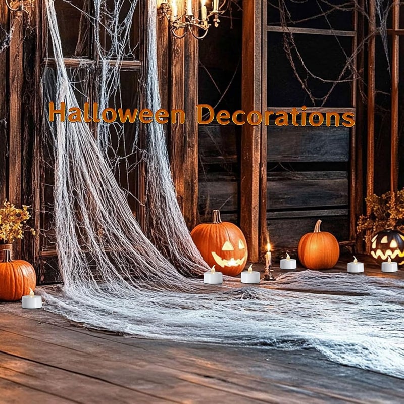 LANKER 24 Pack LED Tea Lights Candles, Warm White Flickering Flameless Tealights, Long Lasting Battery Operated Fake Candles, Decoration for Halloween (Warm White - 24pcs) - Image 2
