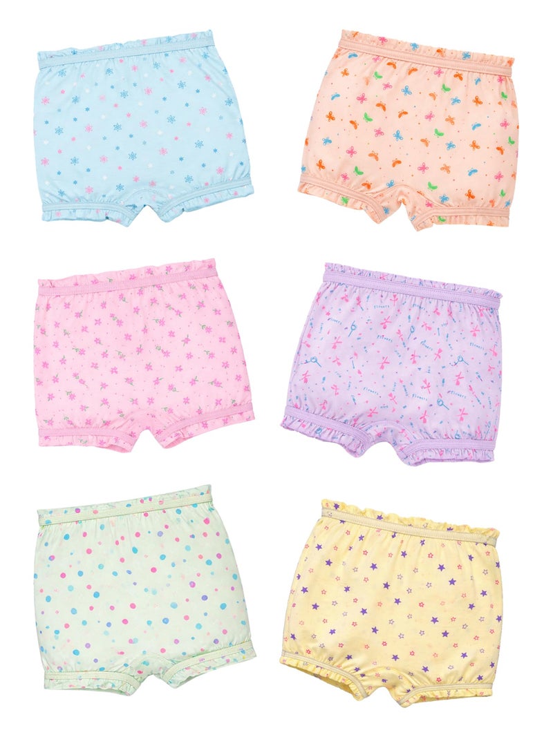 BODYCARE Printed Unisex Bloomer Underwear 100% Cotton Multicolor Soft Comfortable | Skin Friendly | Innerwear | Pack of 6 Multicolour (Color & Print May Vary) - Image 1
