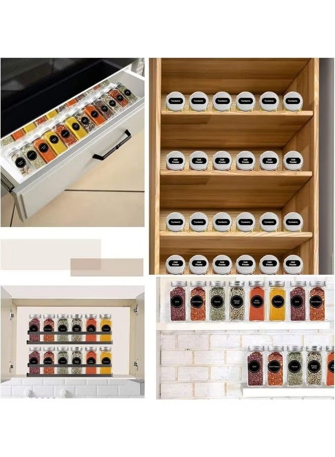 24-Piece Glass Spice Jar Set with Airtight Metal Caps - 120ml（4.06oz） Empty Square Spice Containers with Shaker Lids, Labels, 2Silicone Collapsible Funnel  2Sponge Brush  White board Pen Included Multicolour 120ml（4.06oz) - Image 5
