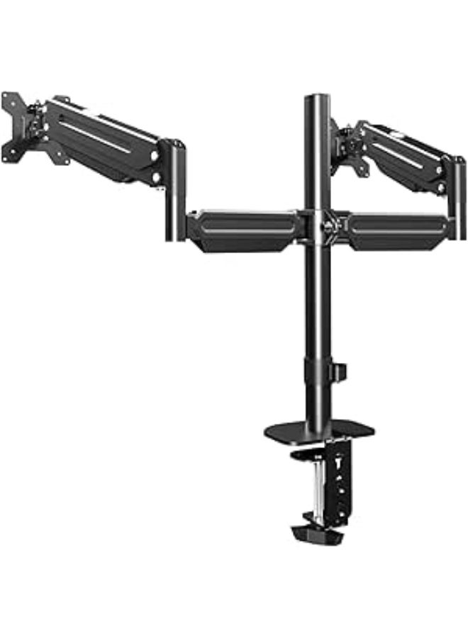 حامل مكتب لشاشتين – ذراعين قابلين للتعديل، قاعدة مريحة مع حركة كاملة لترتيب المكتب - Image 1