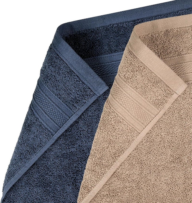 MYTRIDENT Soft Comfort Air Rich Towel 100% Cotton Hand Towel for Daily use, 500 GSM Highly Absorbent Towels for Men/Women, 4Pc Hand Towel Set (41 cm X 66 cm), Acorn and Navy - Image 5