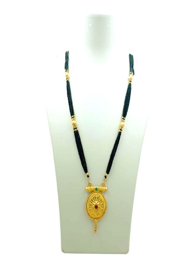 Swaroop Designer Mangalsutra For Women Stylish New Gold Plated Mangalsutra Long Size Heavy Design Long Black Bead Chain 84 - Image 2