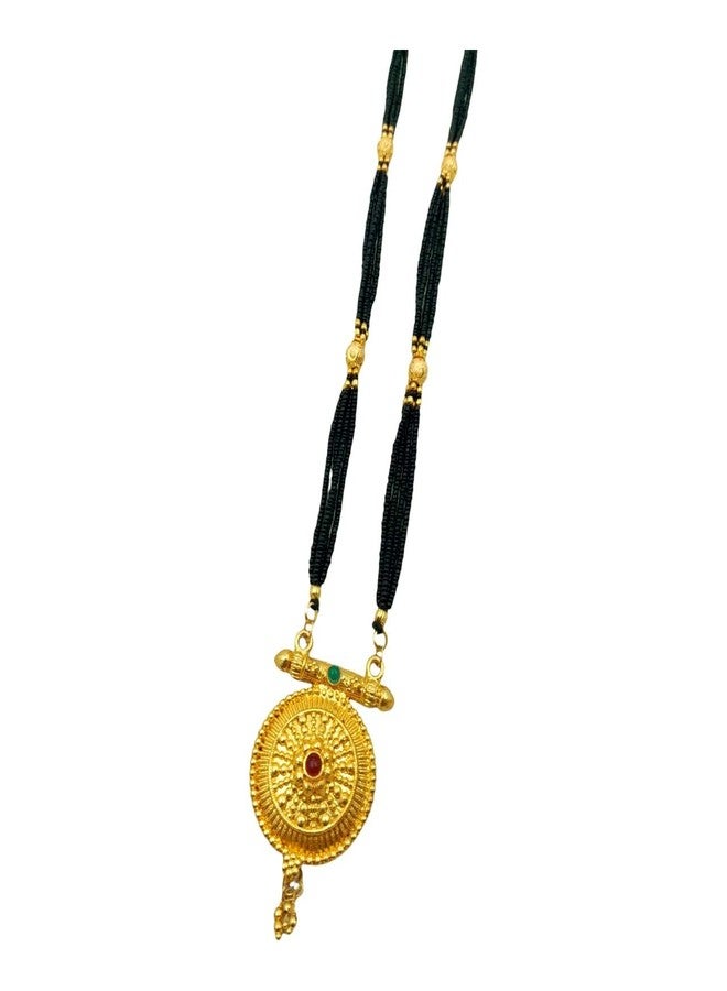 Swaroop Designer Mangalsutra For Women Stylish New Gold Plated Mangalsutra Long Size Heavy Design Long Black Bead Chain 84 - Image 1
